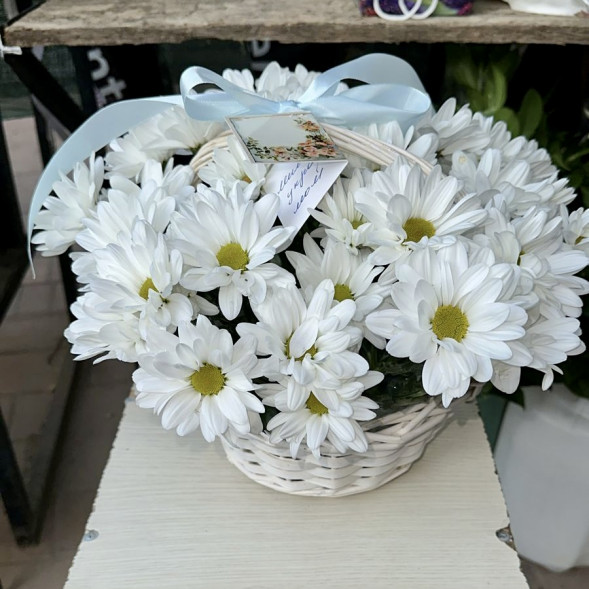 Композиция  «Хризантемы в корзине» в Алуште